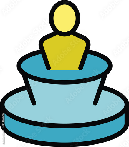 Digital key opinion leader icon outline vector. Social media. Camera button color flat