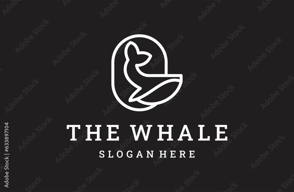 whale humpback logo vector illustration design whale fish Stock Vector ...