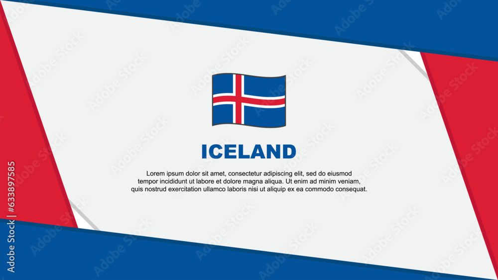 Iceland Flag Abstract Background Design Template. Iceland Independence Day Banner Cartoon Vector Illustration. Iceland Independence Day Iceland Flag Abstract Background Design Template. Iceland Independence Day Banner Cartoon Vector Illustration. Iceland Independence Day