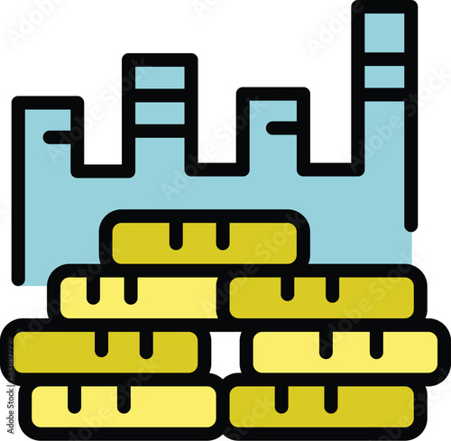 Marketing social icon outline vector. Key leader. Media opinion color flat