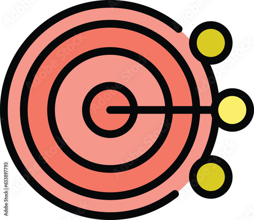 Key opinion leader target icon outline vector. Social media. Marketing color flat