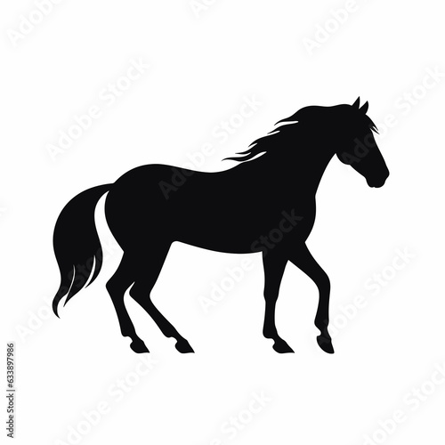 Horse silhouette isolated on white background