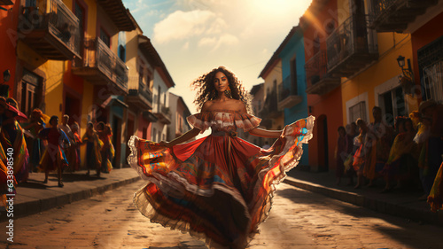 Latin american, mexican folklore, traditional, regional dancer. photo