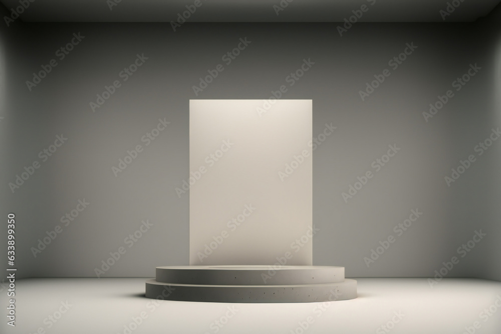 Fototapeta premium brutalist concrete podium background for product display