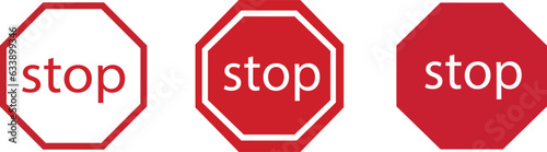 Free Download STOP! set of Red octagonal stop sign for prohibited activities. Do not enter, stop sign. simple, red not allowed, stop icon. no entry icon isolated on white background. - GFXLoad