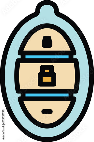 Car key parking icon outline vector. Space zone. Traffic place color flat