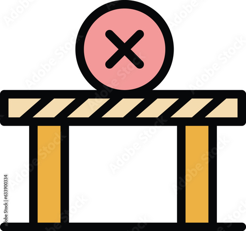 Parking road barrier icon outline vector. Car park. Vehicle zone color flat