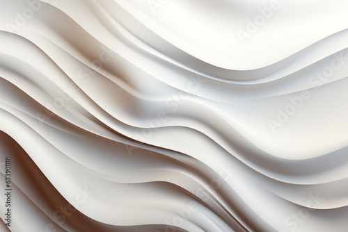 Abstract Wave Background. Minimal White Geometric. 3d rendering