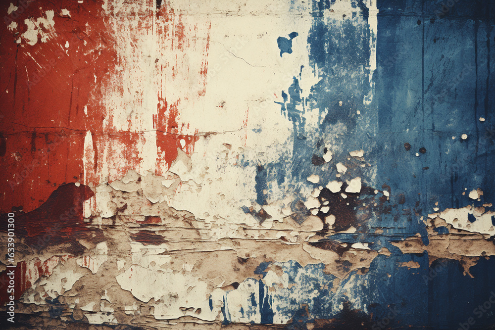Creative Red blue and white grunge scratched background texture