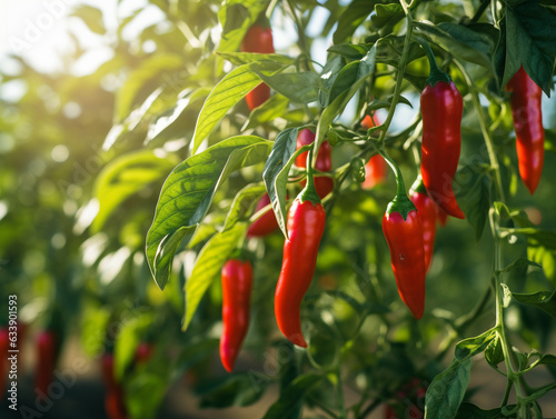 A Close Up of Chili Peppers Growing on a Farm