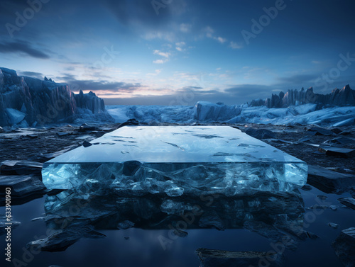 3D Ice podium for product display or showcase presentation for advertising © zanderdesk