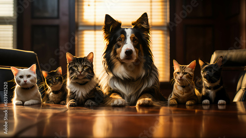 CATS AND DOGS IN A BUSINESS MEETING
