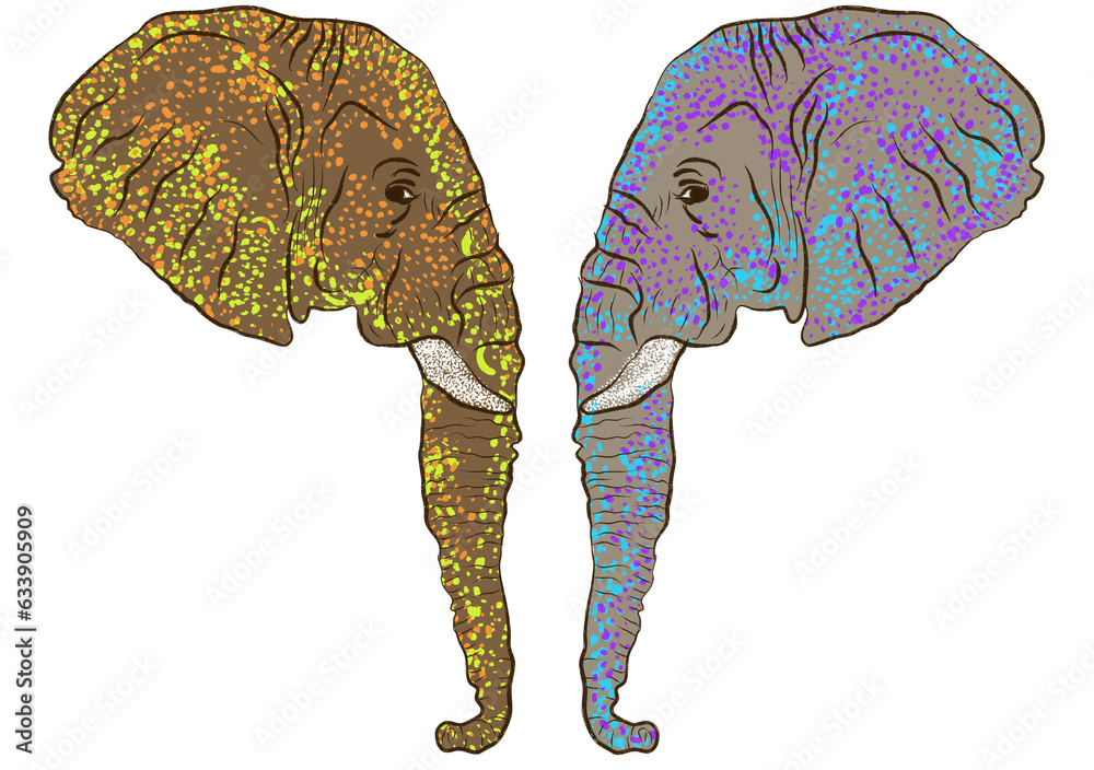 Obraz premium ELEPHANT HEAD ILLUSTRATION