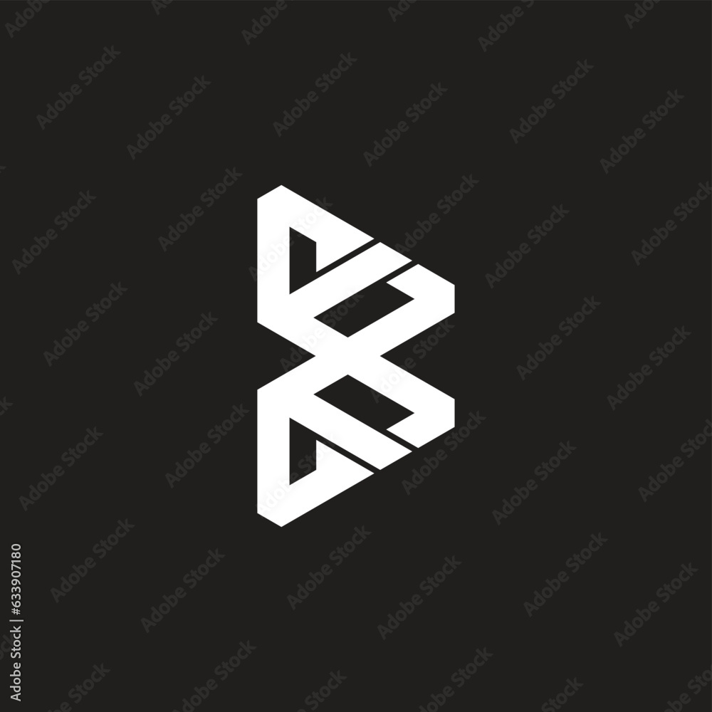 letter b triangles simple geometric logo vector letter b triangles simple geometric logo vector