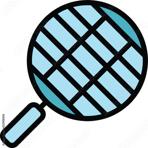 Meat grill net icon outline vector. Bbq steak. Food cook color flat