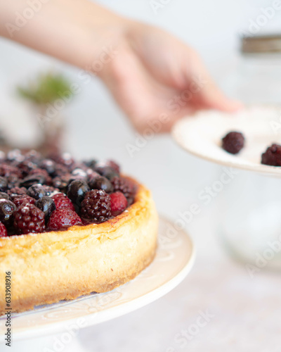 Red fruit cheesecake photo