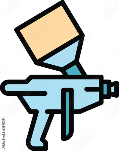 Clean sprayer icon outline vector. Paint gun. Airbrush painter color flat