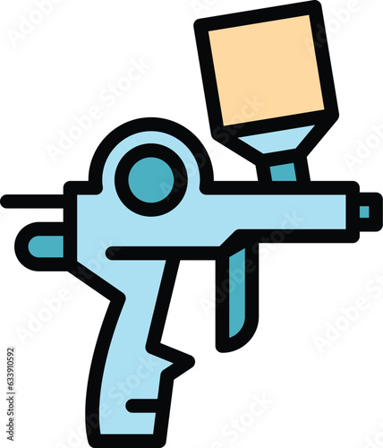 Autobody sprayer icon outline vector. Spray paint. Painter car color flat