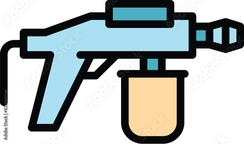 Nozzle sprayer icon outline vector. Painter air. Gun auto car color flat