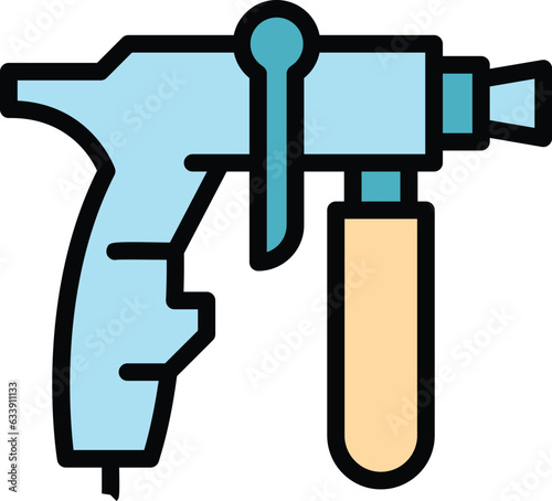 Roller sprayer icon outline vector. Painter gun. Air car auto color flat