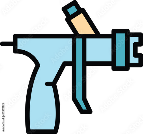 Industrial sprayer icon outline vector. Sprayer gun. Painter car body color flat