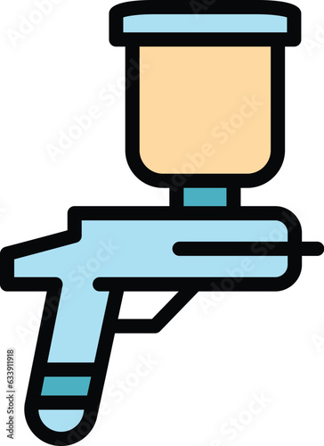 Painter gun icon outline vector. Air sprayer. Auto body color flat