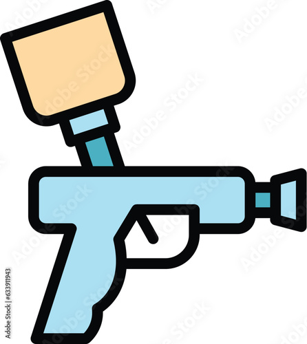 Airbrush gun icon outline vector. Air paint. Auto car color flat
