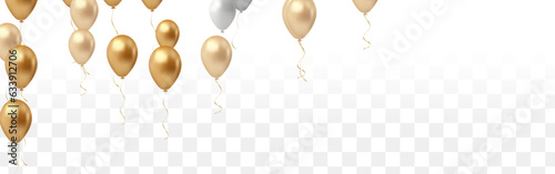 Glossy Happy Birthday Balloons Background Vector Illustration eps10, Balloons isolated on transparent background