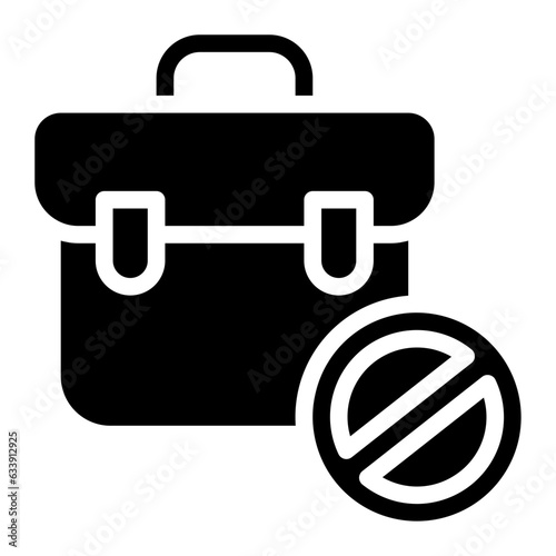  Business, Cancel, Crisis, Economy, Recession, Startup, bag Icon, Glyph style icon vector illustration, Suitable for website, mobile app, print, presentation, infographic and any other project.