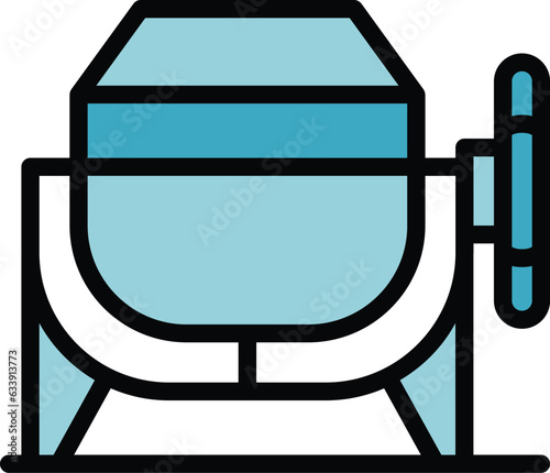 Mixer icon outline vector. Concrete cement. Mix tool color flat