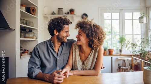 Young couple sharing domestic chores, generative ai