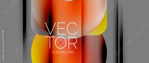 Dynamic bright colorful geometric elements with fluid gradients, lights, shadows blend in a minimal backdrop, creating captivating composition