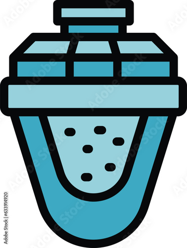 Osmosis filter pipe icon outline vector. Filtration system. Water reverse color flat