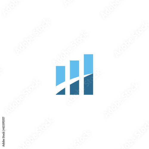 bar chart with up arrow concept, logo template graphics, bar graph icon vector