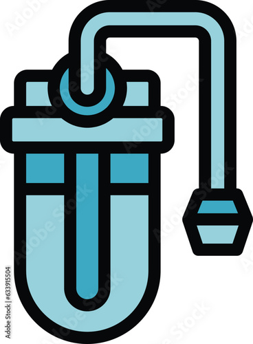 Water filter icon outline vector. Treatment equipment. System filter color flat