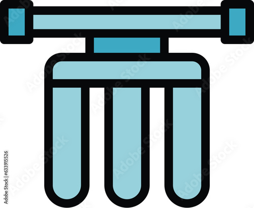 Pipe water treatment icon outline vector. Filter system. Reverse osmosis color flat
