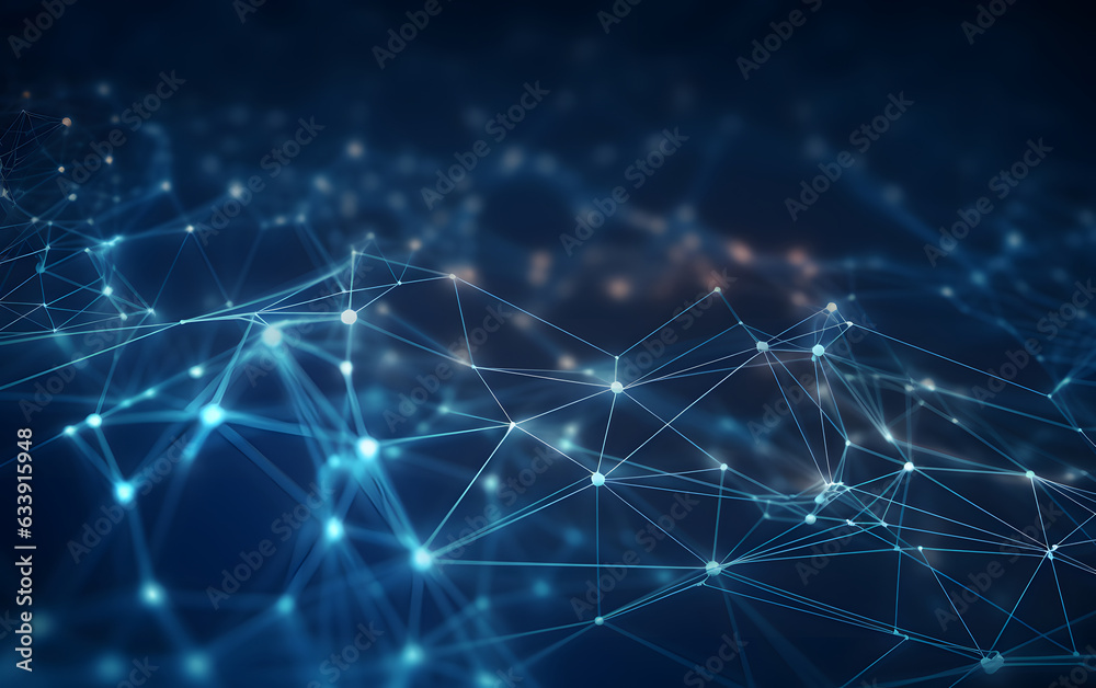 Futuristic High-Tech Blue Background: Network Lines Conveying Connectivity Futuristic High-Tech Blue Background: Network Lines Conveying Connectivity