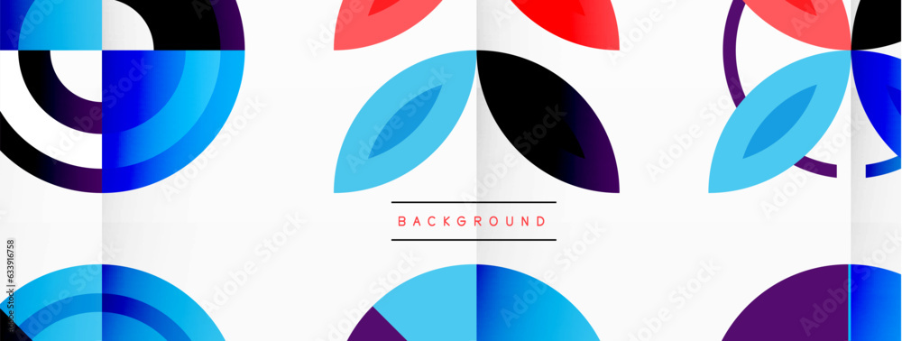 Colorful circles in a grid composition abstract background. Design for wallpaper, banner, background, landing page, wall art, invitation, prints, posters Colorful circles in a grid composition abstract background. Design for wallpaper, banner, background, landing page, wall art, invitation, prints, posters