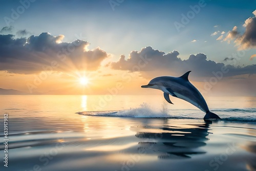 dolphin jumping out of the water generated by AI tool © Muhammad