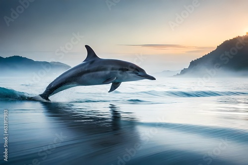 dolphin jumping out of the water generated by AI tool © Muhammad