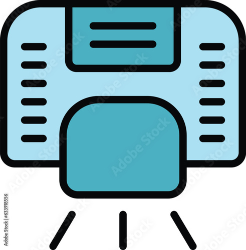 Automatic dryer icon outline vector. Hand machine. Air dry color flat