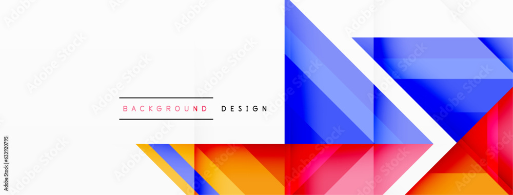 Naklejka premium Visually captivating background design showcasing dynamic geometric lines, triangles, and squares. This composition blends precision and movement, creating an engaging graphic with a modern aesthetic