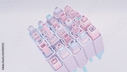 3d background abstract. Satisfying abstract minimalist geometric cubes. 8k seamless