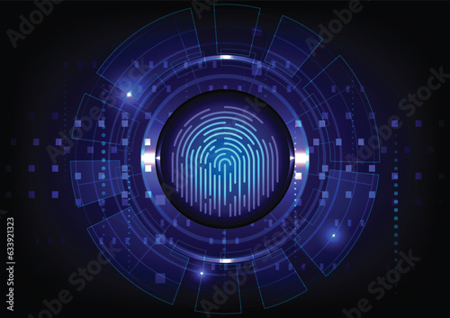 vector illustration of technology fingerprint detection abstract background.technology background.