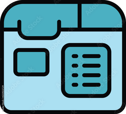 Breadmaker appliance icon outline vector. Bread machine. Food processor color flat