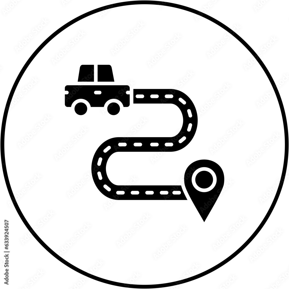 Driving Route Icon Driving Route Icon