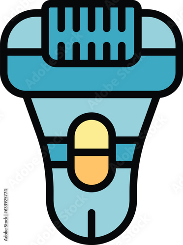 Epilator treatment icon outline vector. Skin hair. Beauty body color flat