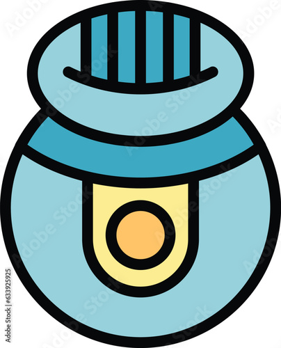 Cream epilator icon outline vector. Skin hair. Body care color flat