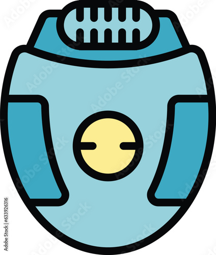 Bikini epilator icon outline vector. Hair treatment. Removal hair color flat