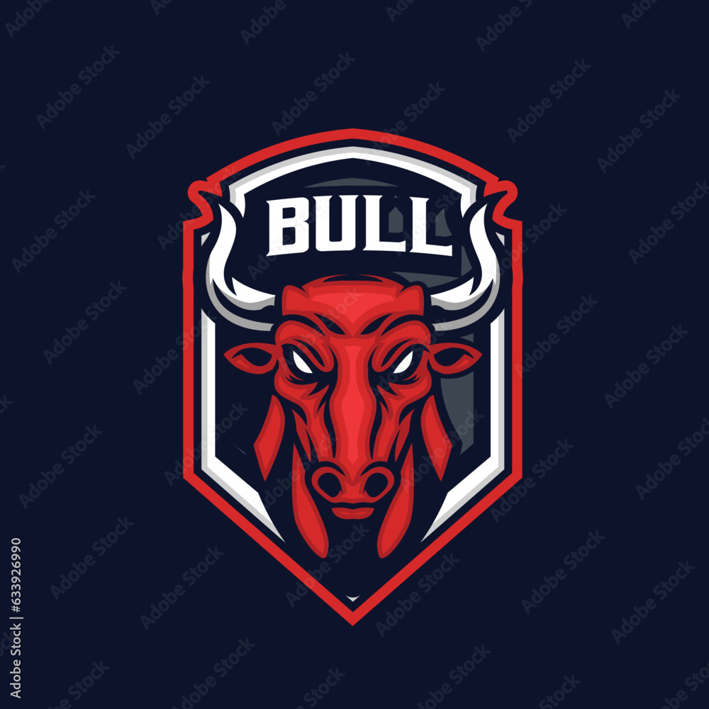 Vector of bull mascot with esport illustration style Vector of bull mascot with esport illustration style